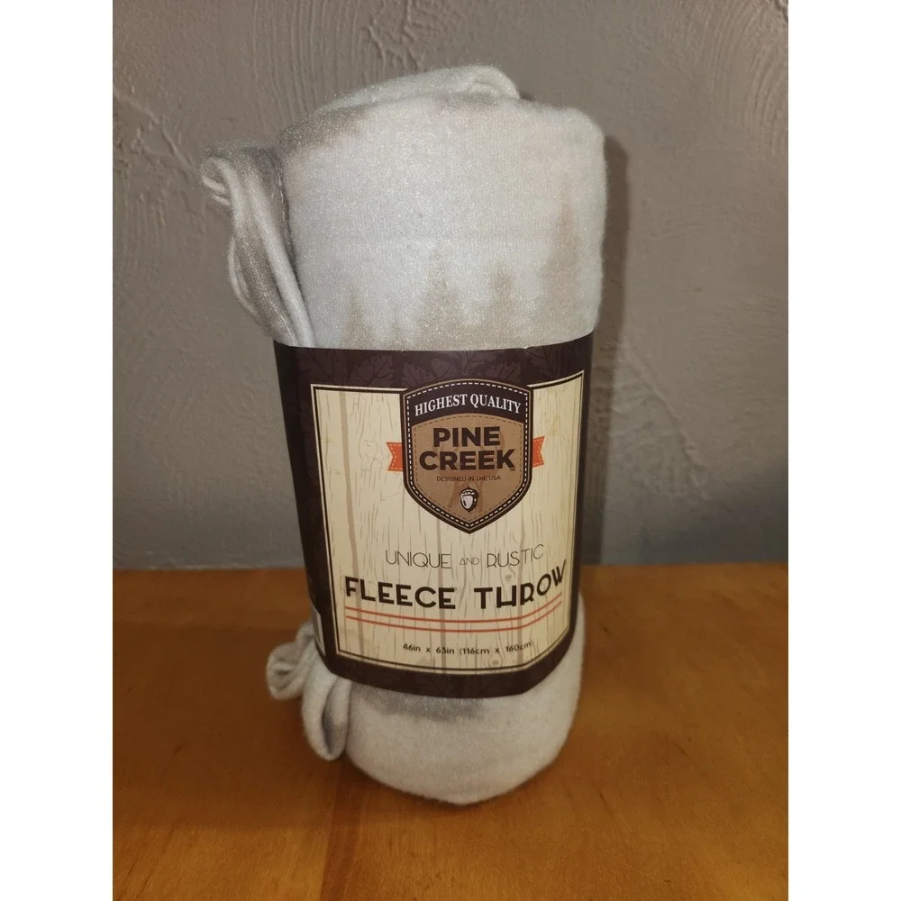 Pine‎ Creek Fleece Throw Blanket 46 x 63 Rustic Wilderness Trees Christmas New
